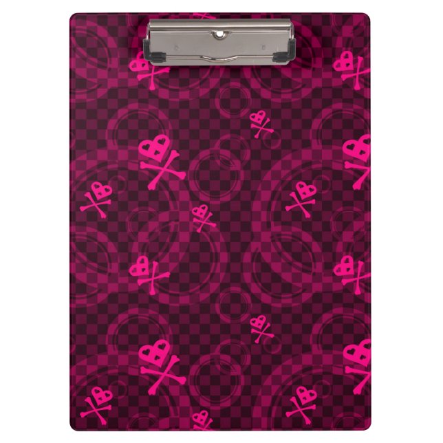 Carpeta De Pinza Modelo rosado de Emo con los círculos (Anverso)