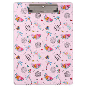 Carpeta De Pinza Modelo rosado tropical del estilo de Memphis