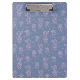 Carpeta De Pinza Modelo rosado y púrpura del cactus del dibujo