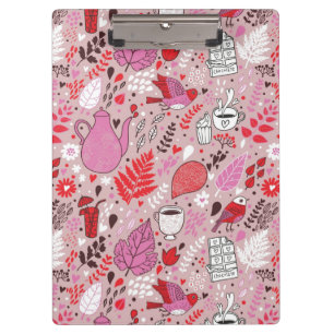 Carpeta De Pinza Modelo sabroso con los pájaros y las flores