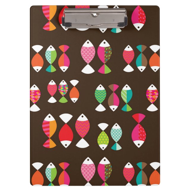 Carpeta De Pinza Modelo subacuático 2 de los pescados retros (Anverso)