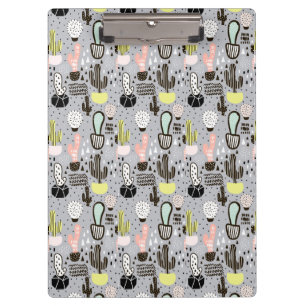Carpeta De Pinza Modelo texturizado dibujado mano del cactus