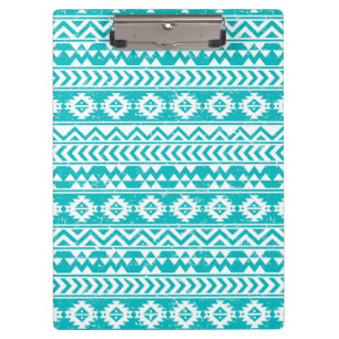 Carpeta De Pinza Modelo tribal azteca del Grunge verde azulado