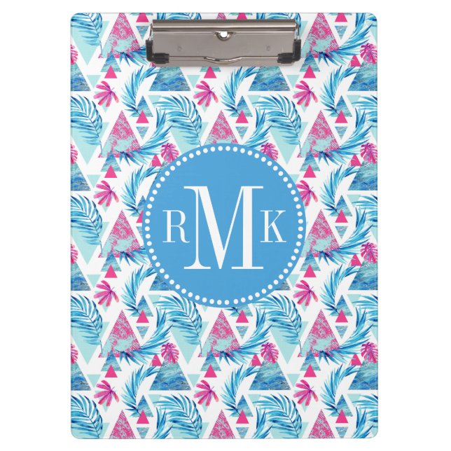 Carpeta De Pinza Modelo tropical de la hoja de la acuarela (Anverso)