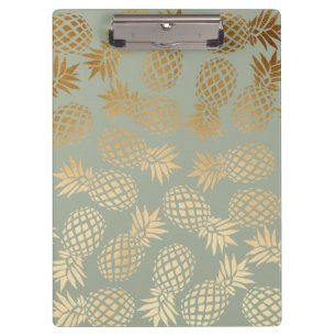 Carpeta De Pinza modelo tropical de la piña del falso oro elegante
