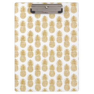 Carpeta De Pinza Modelo tropical elegante de la piña del oro blanc