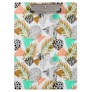 Carpeta De Pinza Modelo tropical geométrico abstracto de la hoja