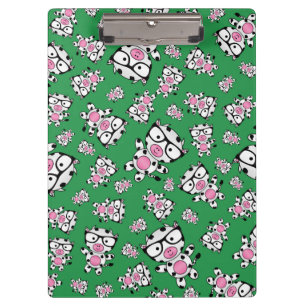 Carpeta De Pinza Modelo verde de la vaca del empollón