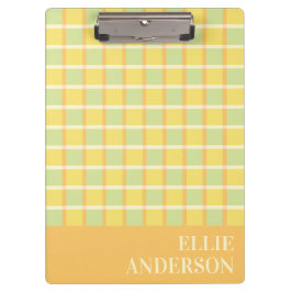 Carpeta De Pinza Modern Checker Pastel Green Yellow Orange Custom