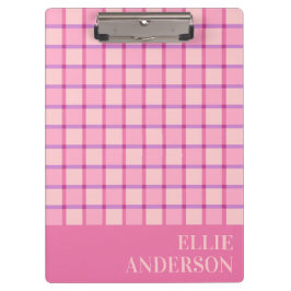 Carpeta De Pinza Modern Checker Pastel Pink Purple Custom