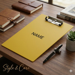 Carpeta De Pinza Modern Metallic Gold Clipboard with Custom Text