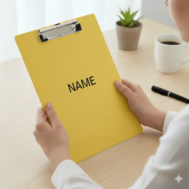 Carpeta De Pinza Modern Metallic Gold Clipboard with Custom Text