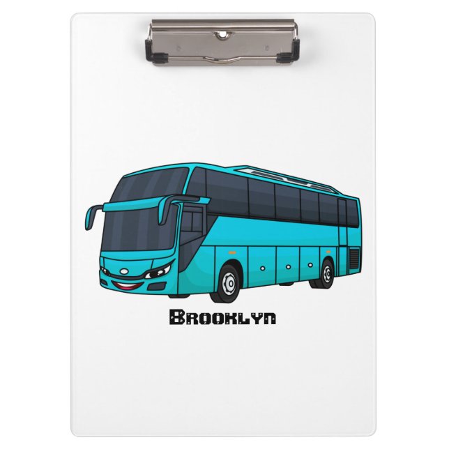 Carpeta De Pinza Modern passenger bus cartoon illustration  (Anverso)