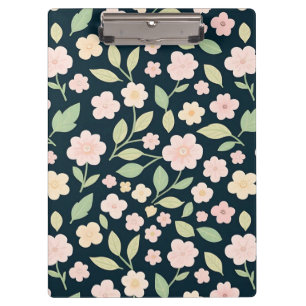 Carpeta De Pinza Modern Pink Wildflowers Pattern