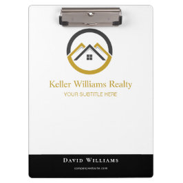 Carpeta De Pinza Modern Real Estate white and gold custom logo 
