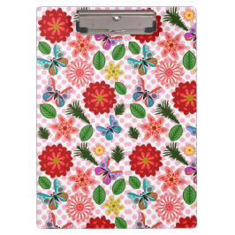 Carpeta De Pinza Modern Spring Garden Butterfly Floral 