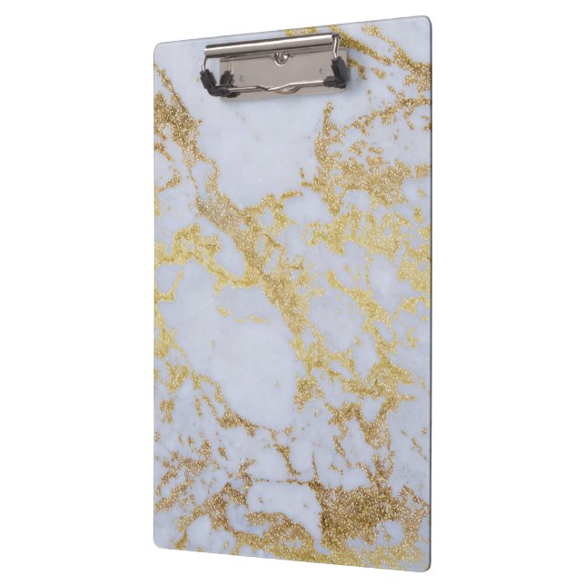 Carpeta De Pinza Modern Trendy Gold Glitter Marble (Izquierda)