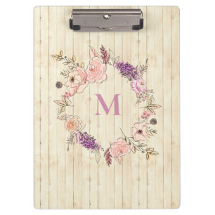 Carpeta De Pinza Moderna acuarela de Floral Botánica Madera Sangría