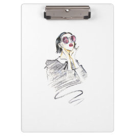 Carpeta De Pinza Moderna moda Chica negro y rojo moda