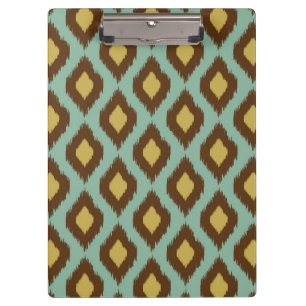 Carpeta De Pinza Moderno amarillo azul del ikat tribal moderno