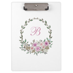 Carpeta De Pinza Moderno Botánico Floral Blanco Pastel С olores