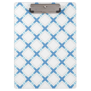 Carpeta De Pinza Moderno celosía azul blanco elegante