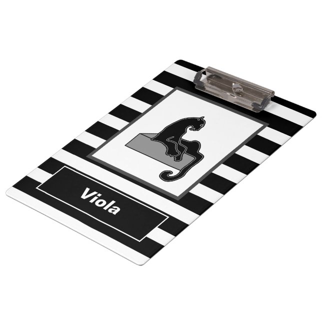 Carpeta De Pinza Moderno Gato de Pantera Negra con Estilo Blanco (Angular)