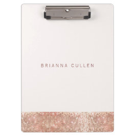 Carpeta De Pinza Moderno Glam Rosa Gold Sequin Black