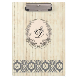 Carpeta De Pinza Moderno Monograma Patrón Antiguo Madera de época