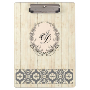 Carpeta De Pinza Moderno Monograma Patrón Antiguo Madera de época