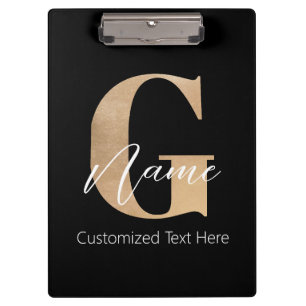 Carpeta De Pinza Moderno Monogramado Inicial G & Name Personalizado
