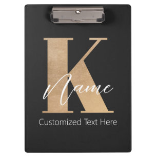 Carpeta De Pinza Moderno Monogramado inicial K & Name personalizado