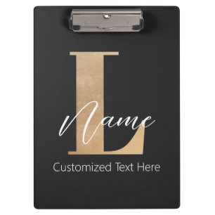 Carpeta De Pinza Moderno Monogramado inicial L & Name Personalizado