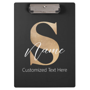 Carpeta De Pinza Moderno Monogramado inicial S & Name personalizado