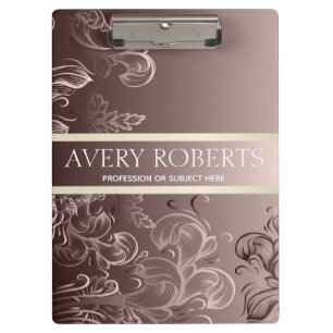 Carpeta De Pinza Moderno Profesional Metallic Floral Luxury