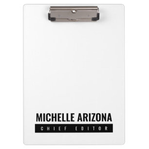 Carpeta De Pinza Moderno profesional minimalista en blanco y negro