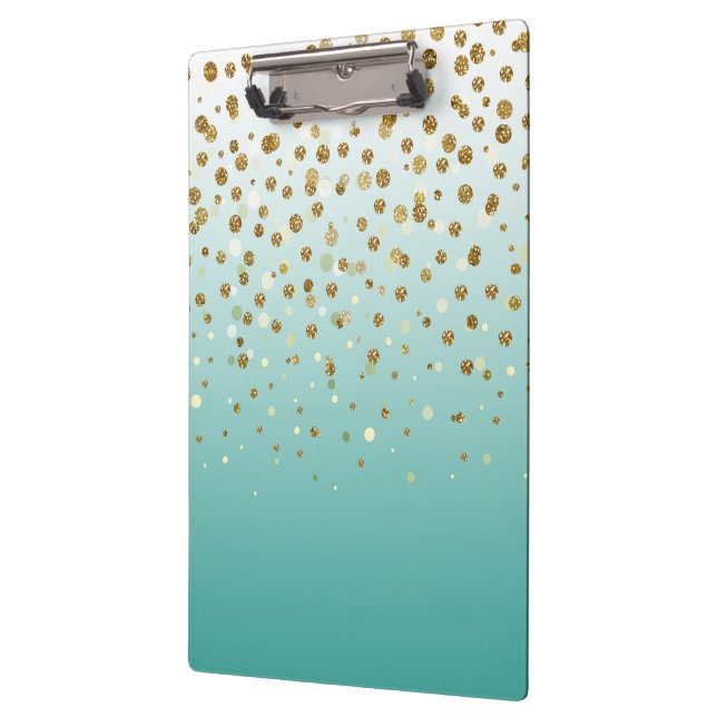 Carpeta De Pinza Moderno purpurina de oro Girly confeti Gradiente a (Izquierda)