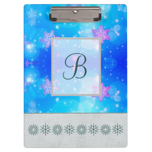 Carpeta De Pinza Moderno y elegante Monograma Patrones de invierno 
