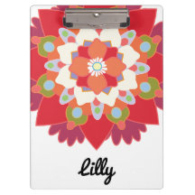 Moderno y lindo color rojo floral Lotus Mandala pe