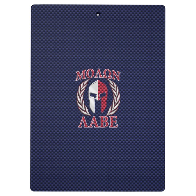 Carpeta De Pinza Molon Labe Guerrero Espartano Estilo Fibra de Carb (Reverso)