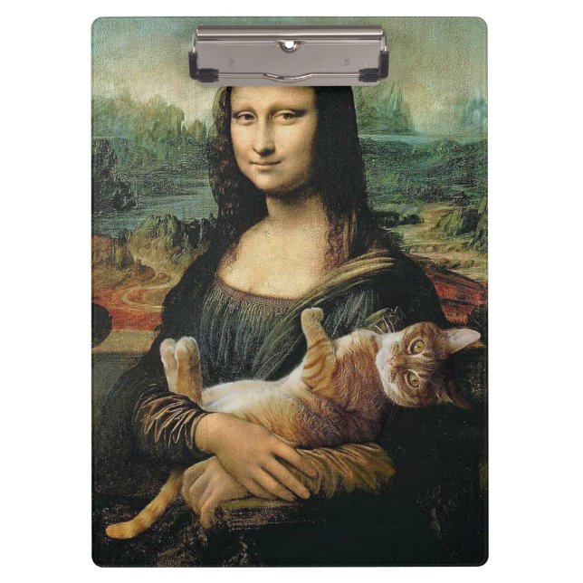Carpeta De Pinza Mona Lisa con su gato Leonardo da Vinci (Anverso)