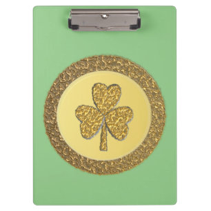 Carpeta De Pinza Moneda de Oro Lucky Irish Shamrock