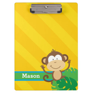 Carpeta De Pinza Mono divertido en el tablero personalizado selva