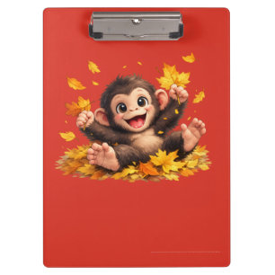 Carpeta De Pinza Mono sonriente con grandes ojos juguetón tropical 