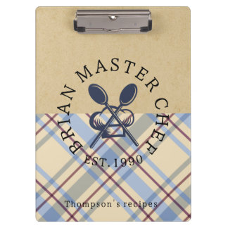 Carpeta De Pinza Monogram classic farmhouse style kraft paper Plaid