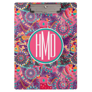 Carpeta De Pinza Monograma animal del modelo el   del estilo étnic