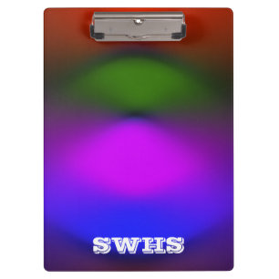 Carpeta De Pinza Monograma azul, púrpura, verde y Naranja