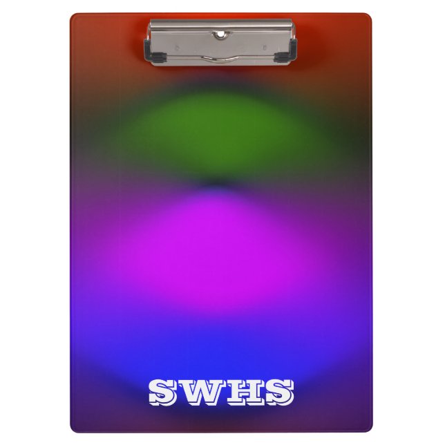 Carpeta De Pinza Monograma azul, púrpura, verde y Naranja (Anverso)