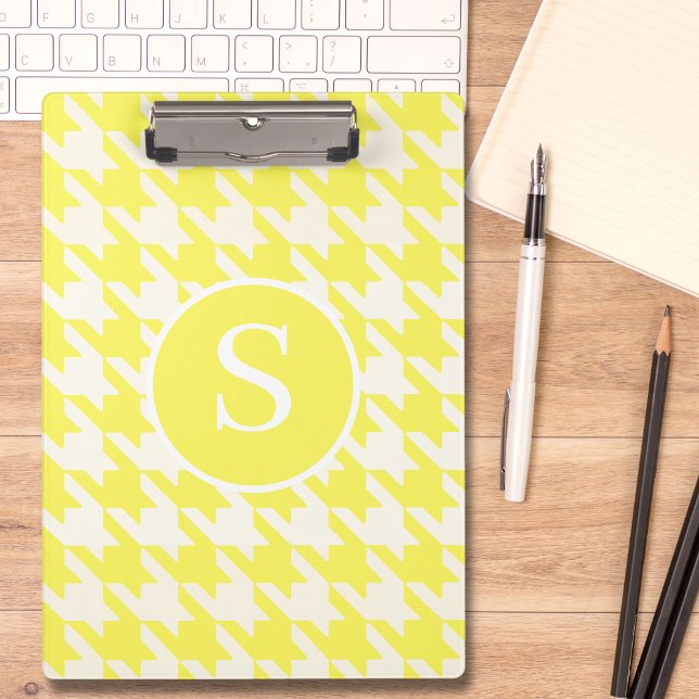 Carpeta De Pinza Monograma clásico de limón amarillo y blanco con p (Subido por el creador)