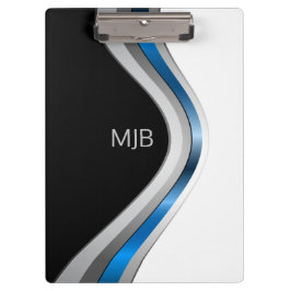 Carpeta De Pinza Monograma Curvas de suciedad Patrón metálico moder